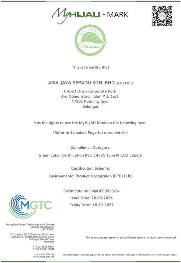 MyHijau certified timber decking